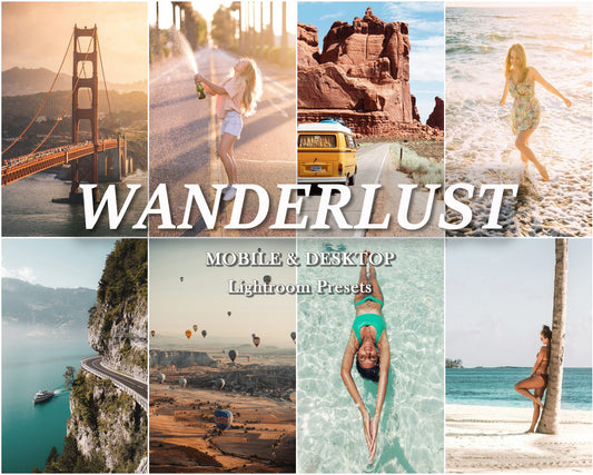 12 Wanderlust LIGHTROOM Presets, Lightroom MOBILE Preset, Travel Preset , Natural Aesthetic Outdoor, Blogger Film Preset, Desktop Preset